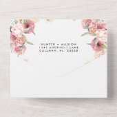 Floral tout en un Faire-part de mariage (Verso)