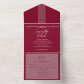 Floral tout en un Faire-part de mariage Bourgogne (À l'intérieur)