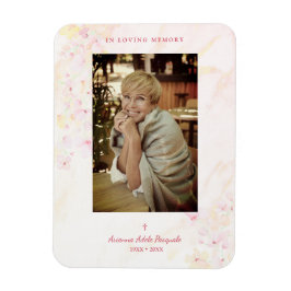 Floral Traditional & Elegant Roze Foto Funeral Magneet
