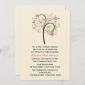 Floral Tree, Invitation Bat mitzvah (Devant / Derrière)