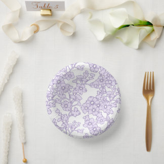 Floral Trellis Purple - White Papieren Kommen