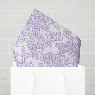 Floral Trellis Purple - White Tissuepapier