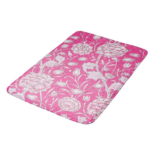  Floral Trendy Bright Roze en Wit Badmat (Gekanteld)
