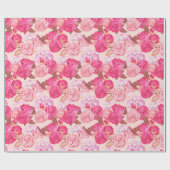 Floral Trendy Elegant Modern Wrapping Paper Cadeaupapier (Vlak)