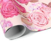 Floral Trendy Elegant Modern Wrapping Paper Cadeaupapier (Rol Hoek)
