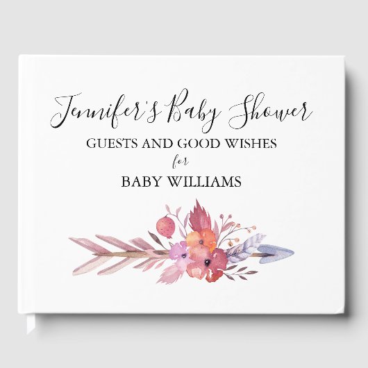 Floral Tribal Arrow-Baby shower Gastenboek (Voorkant)