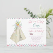 Floral Tribal Teepee Wild Un 1er Invitation d'anni (Debout devant)