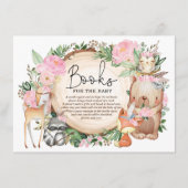 Floral Tribal Woodland Animals Books for Baby Girl Informatiekaartje (Voorkant)
