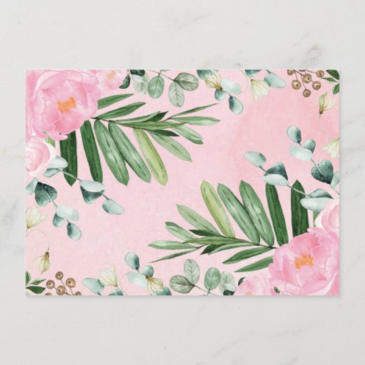 Floral Tribal Woodland Animals Books for Baby Girl Informatiekaartje (Achterkant)