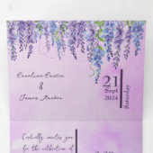 Floral Trifold Letter Fold Wedding Uitnodiging (Binnenzijde eerst)