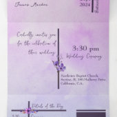 Floral Trifold Letter Fold Wedding Uitnodiging (Binnenkant midden)