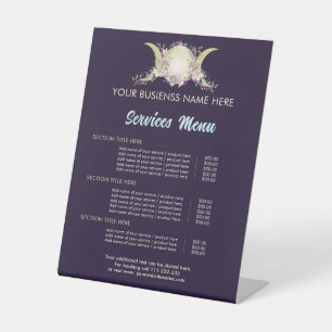 Floral Triple Moon - Triple Goddess Reclamebord Met Voetstuk
