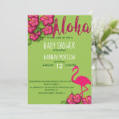 Floral Tropical Aloha Baby Kaart (Staand voorkant)