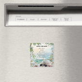Floral Tropical Beach Bruiloft Save The Date Magneet (Insitu (Vaatwasser))