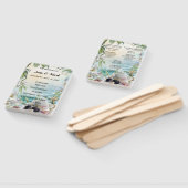 Floral Tropical Beach Trouwprogramma Fans Handwaaier (Niet-gemonteerd)