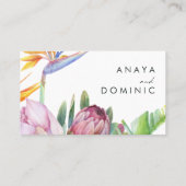 Floral tropical coloré | Carte Mariage (Dos)