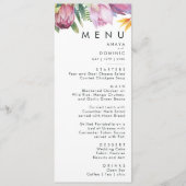 Floral tropical coloré | Menu Dîner Mariage (Devant)