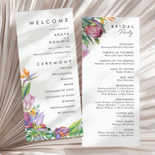 Floral tropical coloré Programme de mariage