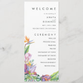Floral tropical coloré | Programme de mariage (Devant)