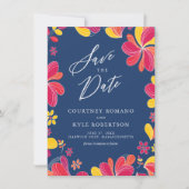 Floral Tropical Enregistrer La Carte Date (Devant)