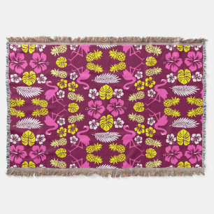 Floral Tropical Fruit Patterned Deken