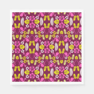 Floral Tropical Fruit Patterned Servet