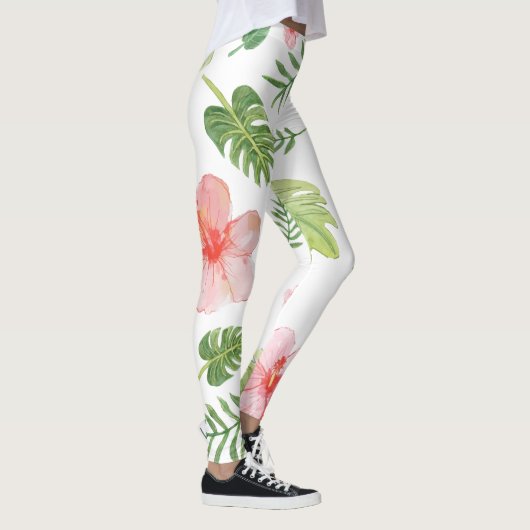 Floral Tropical Hibiscus Leggings (Rechts)