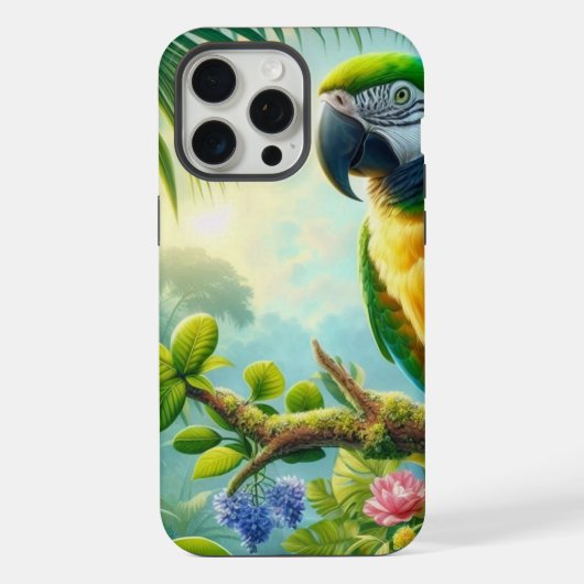 Floral tropical macaw vert (Verso)