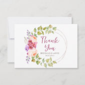 Floral Tropical Mariage Carte de remerciements (Devant)