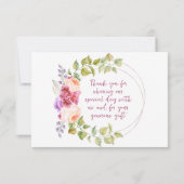 Floral Tropical Mariage Carte de remerciements (Dos)