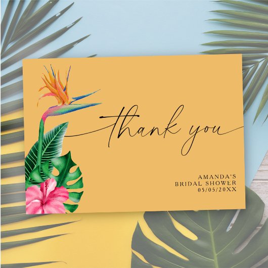 Floral tropical - merci douche nuptiale