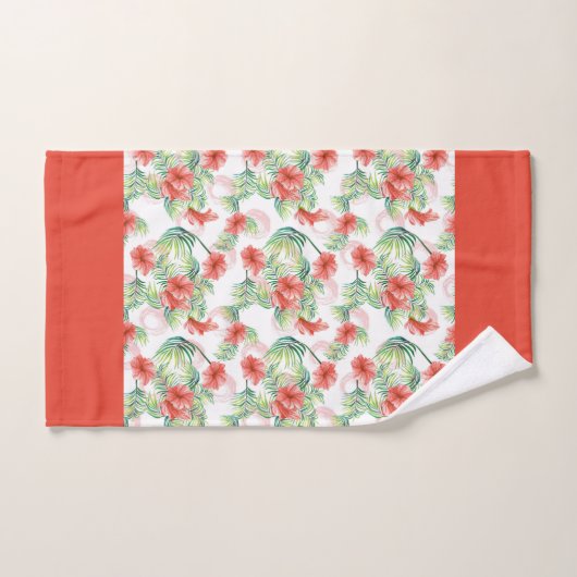 Floral tropical orange (Serviette à main)