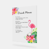 Floral Tropical Paradise Flamingo Drinks Menu (Angle)