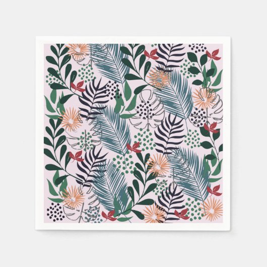 Floral Tropical Pattern Servet (Voorkant)