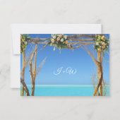 Floral Tropical Summer Beach Wedding Carte RSVP (Dos)
