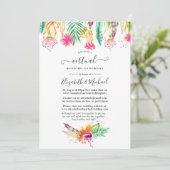 Floral Tropical Summer Online Virtual Wedding Kaart (Staand voorkant)