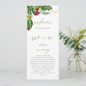 Floral Tropical Wedding Flat Program Programma (Staand voorkant)