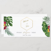 Floral Tropical Wedding Seating Chart Programma (Voorkant / Achterkant)