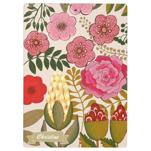 Floral Tropics Art Painting gepersonaliseerd Klembord (Achterkant)