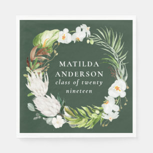 Floral tropische krans afstudeerfeest servet