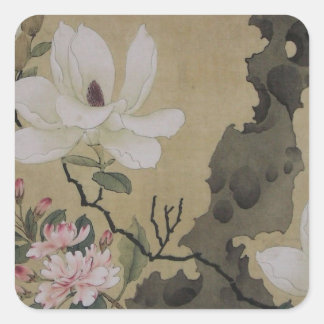 Floral tuinen vierkante sticker