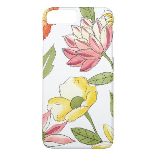Floral tuinontwerp met witte achtergrond Case-Mate iPhone case (Achterkant)