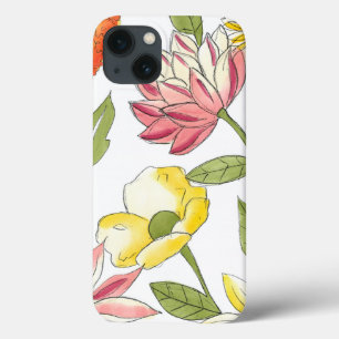 Floral tuinontwerp met witte achtergrond iPhone 13 hoesje