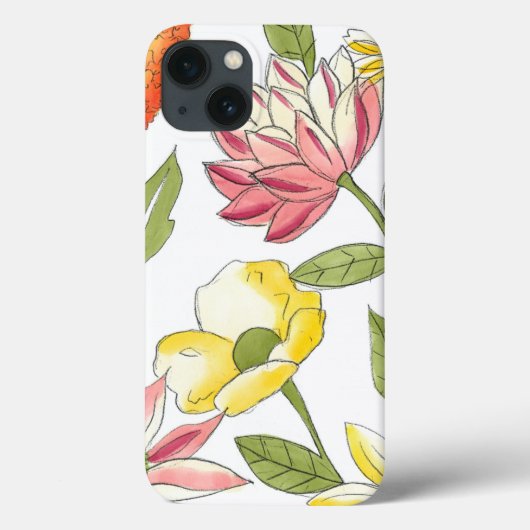 Floral tuinontwerp met witte achtergrond Case-Mate iPhone case (Achterkant)