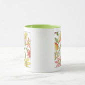 Floral tuinontwerp met witte achtergrond mok (Midden)