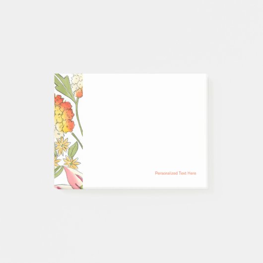 Floral tuinontwerp met witte achtergrond post-it® notes (Voorkant)