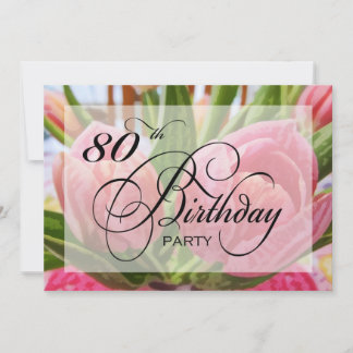 Floral Tulip Invitation à la fête du 80e anniversa