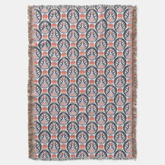 Floral Turkey Folk Art Pattern Deken (Voorkant Verticaal)