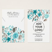 Floral turquoise aquarelle bijoux encolure (Devant & derrière)