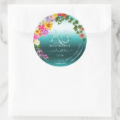 Floral Turquoise Gradient Produit Étiquettes avec (Sac)